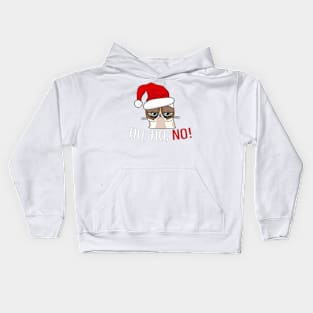 Ho, Ho, No! grim cat christmas Kids Hoodie